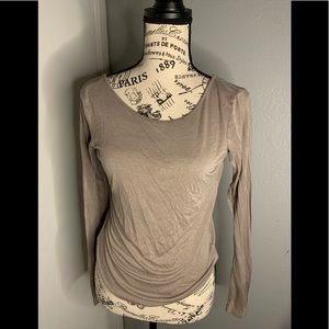 Tan long sleeve open back tee!